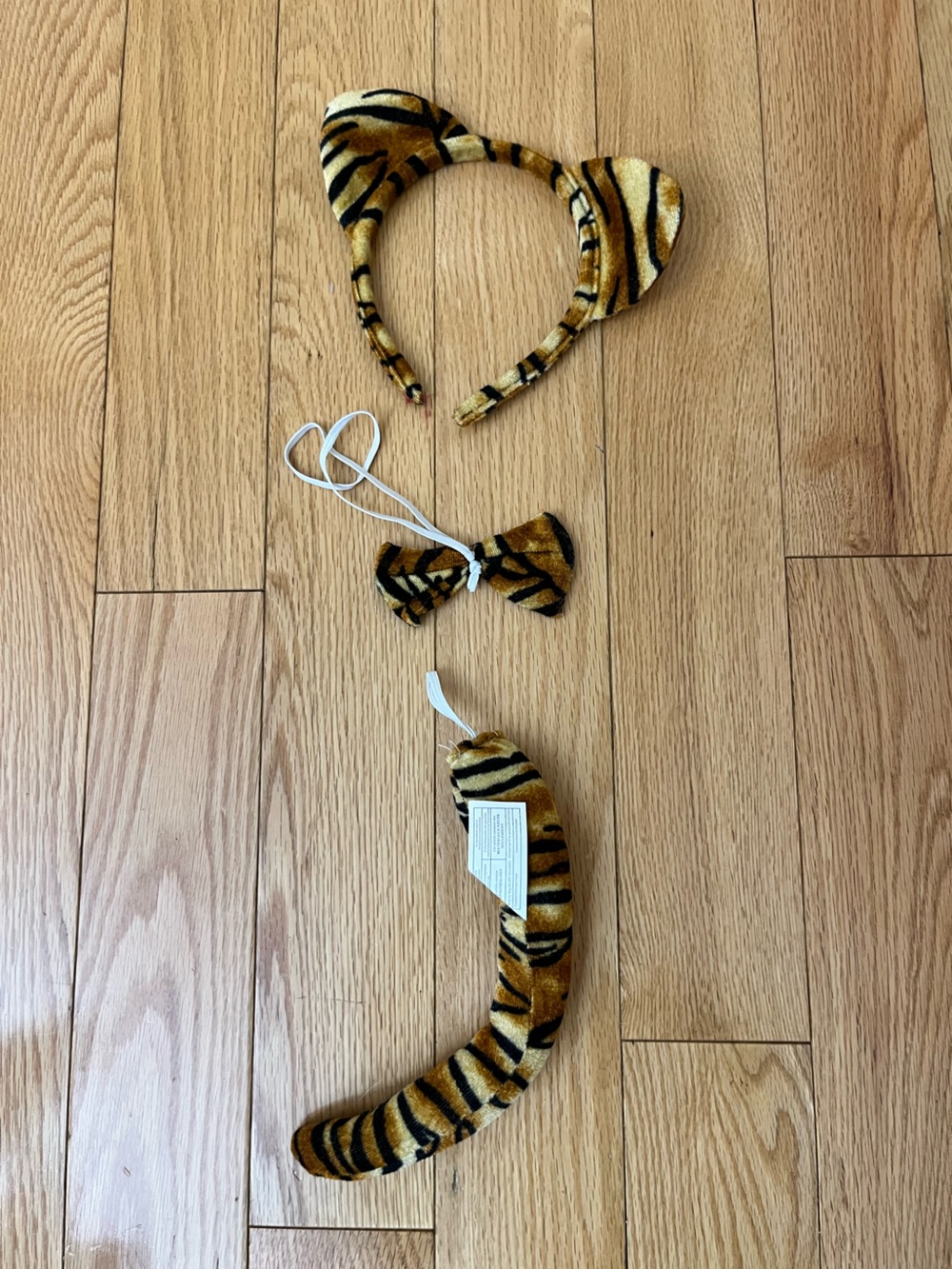 Tiger-Print Kids Headband, Bow & Tail Costume Set - Brown
